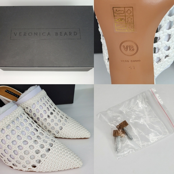 NIB Veronica Beard Woven Pointy Toe Mules Heels 11 - Picture 8 of 8